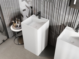 Mexen Belen lavabo independiente de conglomerado 45 x 45 cm, blanco mate - 26604500