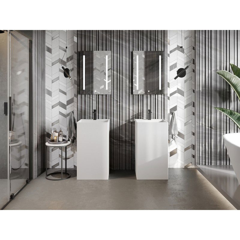 Mexen Belen vapaasti seisova pesuallas konglomeraatista 45 x 45 cm, valkoinen matta - 26604500