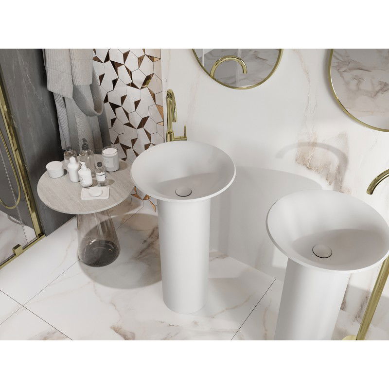 Mexen Leta lavabo autoportant en conglomérat 45 x 45 cm, blanc mat - 26574500