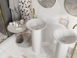 Mexen Leta lavabo autoportante in conglomerato 45 x 45 cm, bianco opaco - 26574500