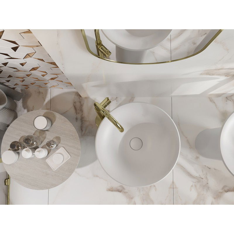 Mexen Leta lavabo independiente de conglomerado 45 x 45 cm, blanco mate - 26574500