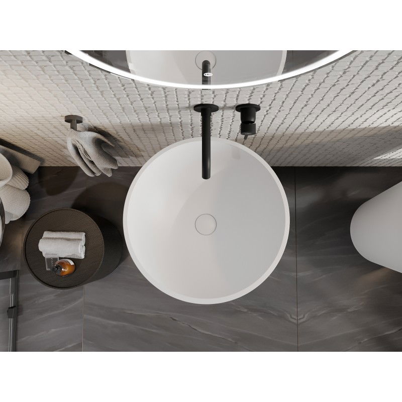 Mexen Nilda lavabo independiente de conglomerado 52 x 52 cm, blanco mate - 26555200