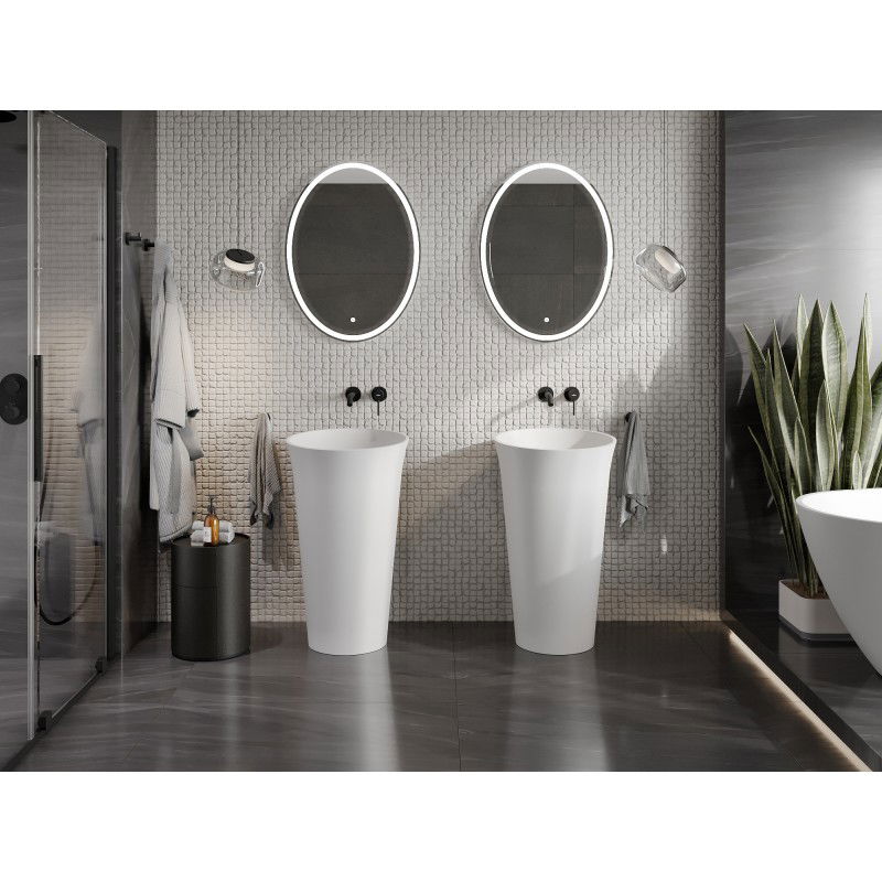 Mexen Nilda freistehendes Waschbecken aus Konglomerat 52 x 52 cm, weiß matt - 26555200