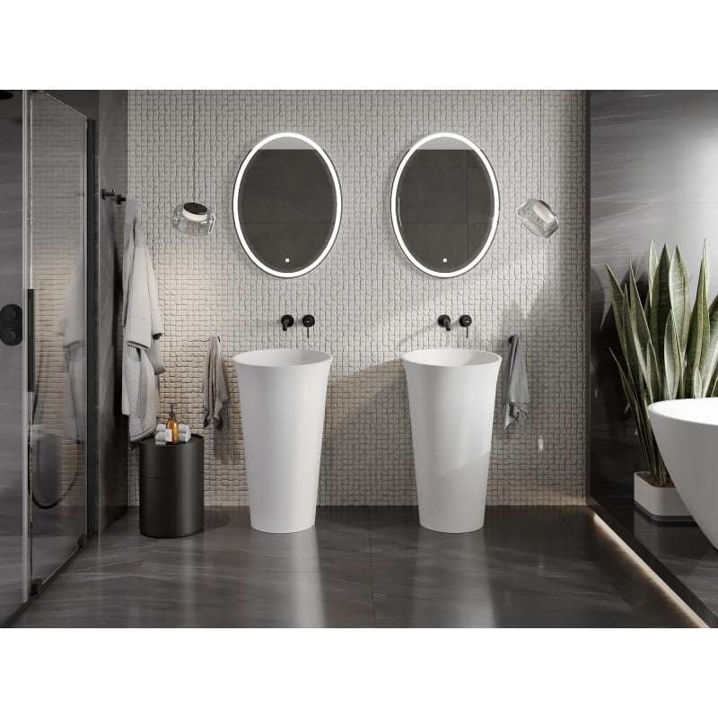 Mexen Nilda lavatório independente de conglomerado 52 x 52 cm, branco mate - 26555200