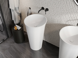 Mexen Nilda lavabo autoportante in conglomerato 52 x 52 cm, bianco opaco - 26555200