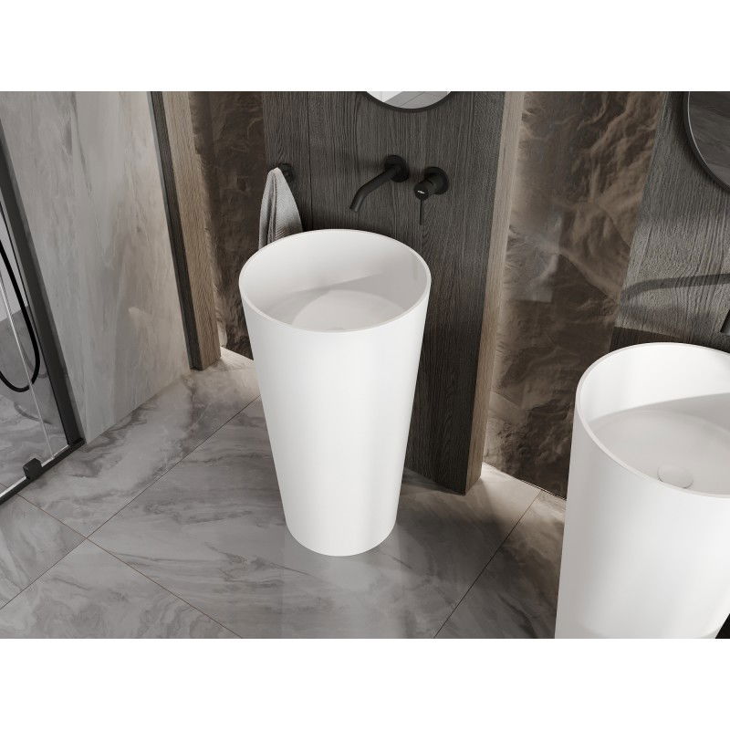 Mexen Onyx-01 lavabo autoportant en conglomérat 45 x 45 cm, blanc mat - 26524500