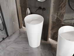 Mexen Onyx-01 lavabo autoportant en conglomérat 45 x 45 cm, blanc mat - 26524500