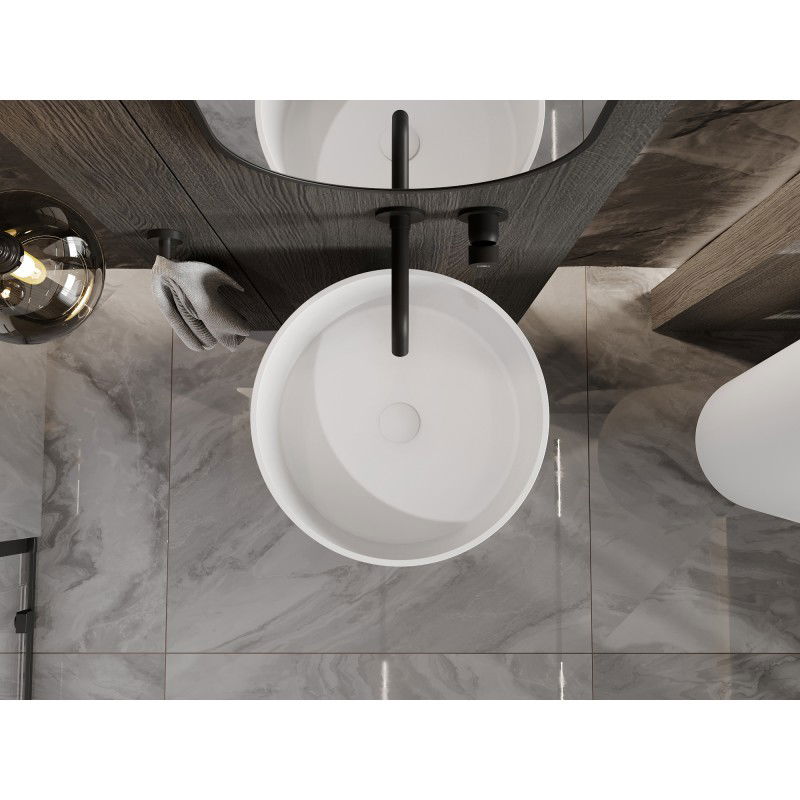 Mexen Onyx-01 lavabo independiente de conglomerado 45 x 45 cm, blanco mate - 26524500