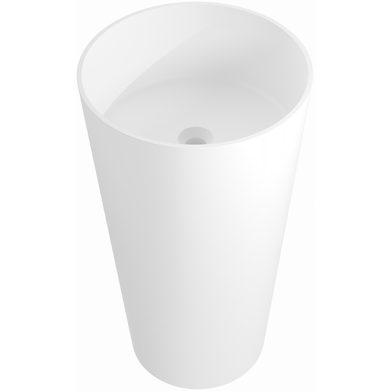 Mexen Onyx-01 lavabo a colonna in conglomerato 45 x 45 cm, bianco opaco - 26524500