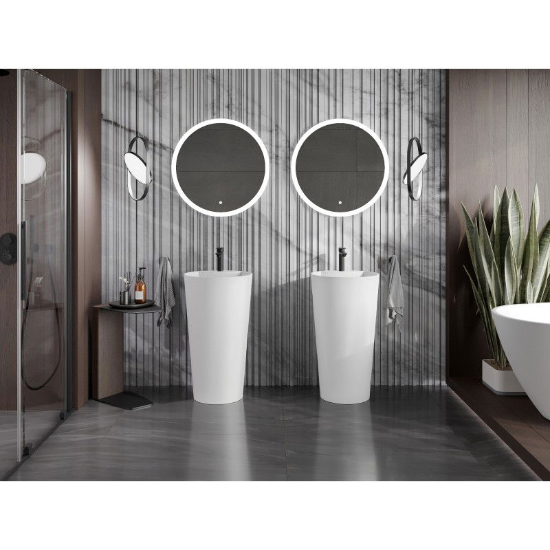 Mexen Onyx-02 ελεύθερα όρθιος νιπτήρας από συγκολλητό υλικό 45 x 45 cm, λευκό