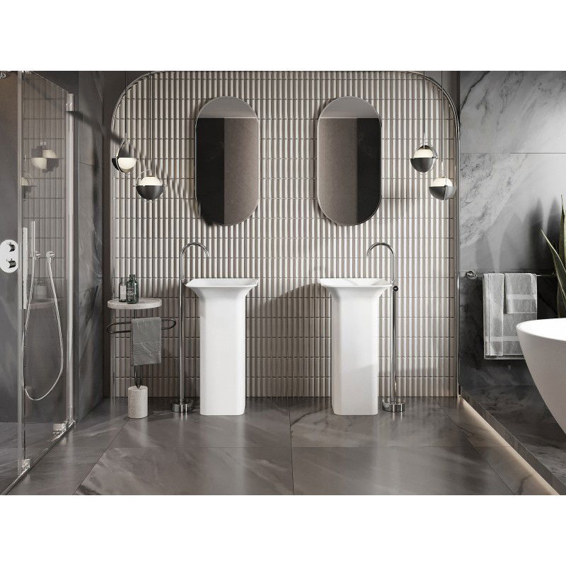 Mexen Ria lavabo autoportante in conglomerato 45 x 45 cm, bianco opaco - 26584500