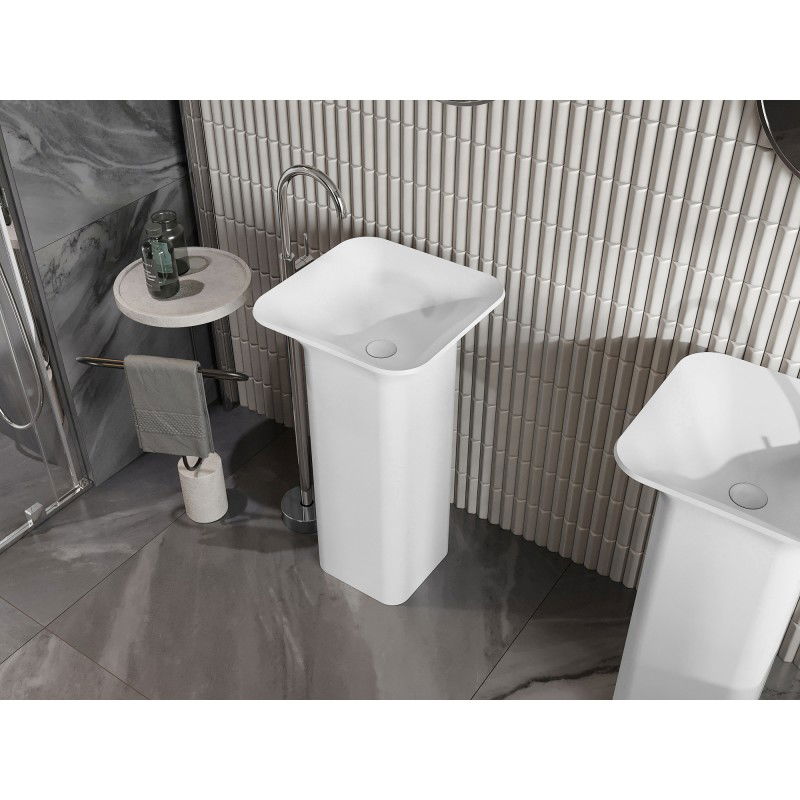 Mexen Ria lavabo independiente de conglomerado 45 x 45 cm, blanco mate - 26584500