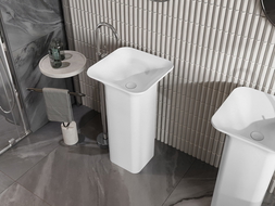 Mexen Ria freestanding washbasin made of conglomerate 45 x 45 cm, white matte - 26584500
