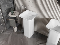 Mexen Ria lavabo independiente de conglomerado 45 x 45 cm, blanco mate - 26584500