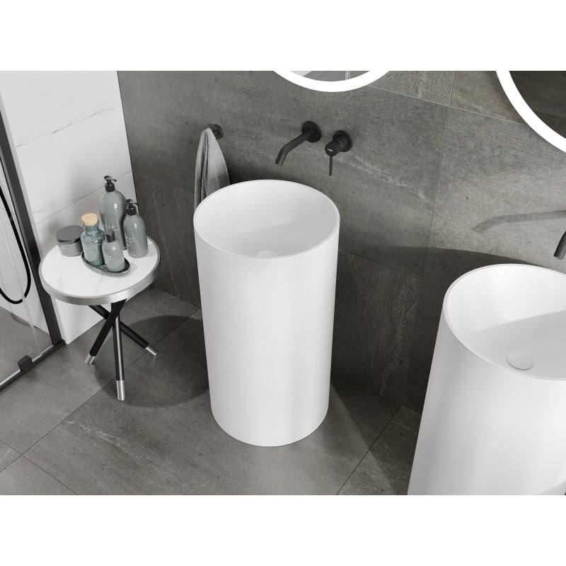 Mexen Ajax-01 iseseisev valamu konglomeraadist 45 x 45 cm, valge matt - 26504500