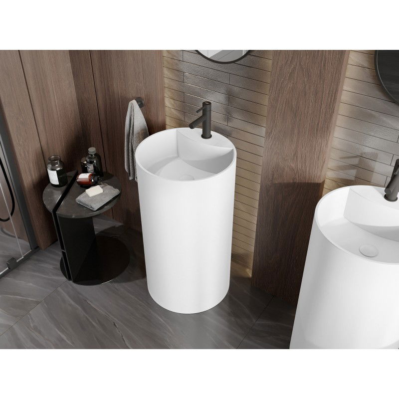 Mexen Ajax-02 lavandino freestanding in conglomerato 45 x 45 cm, bianco opaco - 26514500