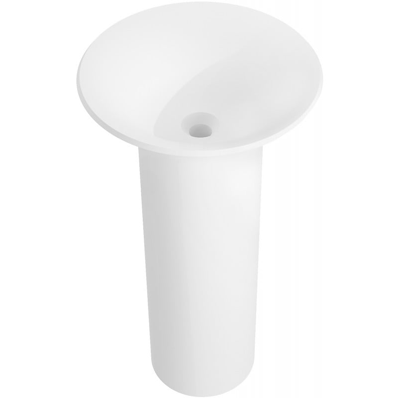 Mexen Leta lavatório de pé de conglomerado 45 x 45 cm, branco mate - 26574500