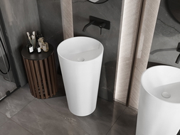 Mexen Onyx-03 lavabo autoportant en conglomérat 45 x 45 cm, blanc mat - 26534500