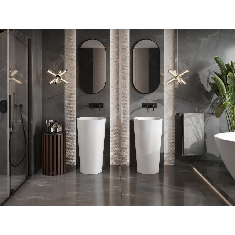Mexen Onyx-03 lavabo independiente de conglomerado 45 x 45 cm, blanco mate - 26534500