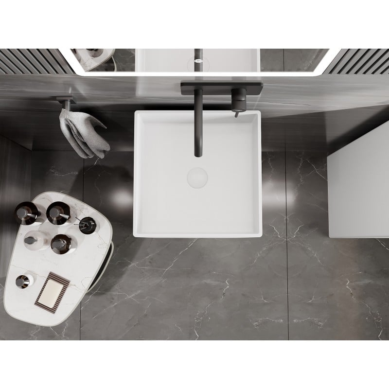 Mexen Xola-1 lavabo autoportant en conglomérat 40 x 40 cm, blanc mat - 26594000