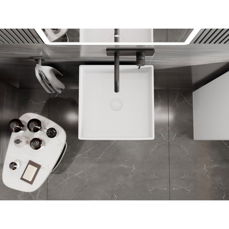 Mexen Xola-1 lavabo de chão de conglomerado 40 x 40 cm, branco mate - 26594000