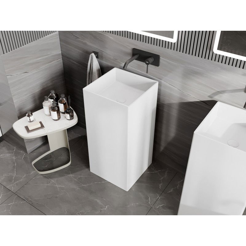 Mexen Xola-1 lavabo de chão de conglomerado 40 x 40 cm, branco mate - 26594000