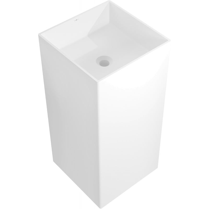 Mexen Xola-1 freistehendes Waschbecken aus Konglomerat 40 x 40 cm, weiß matt - 26594000