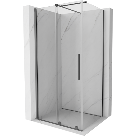 Mexen Velar Duschkabine verschiebbar 90 x 80 cm, transparent, gun metal - 871-090-080-01-95