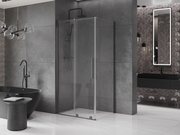 Mexen Velar drsna pršna kabina 90 x 75 cm, prosojna, gun metal - 871-090-075-01-95