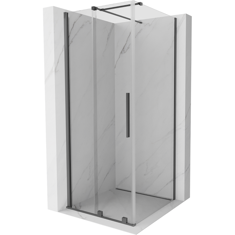 Mexen Velar cabina de ducha corredera 120 x 120 cm, transparente, metal de pistola - 871-120-120-01-95