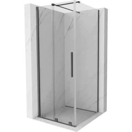 Mexen Velar sliding shower cabin 120 x 120 cm, transparent, gun metal - 871-120-120-01-95