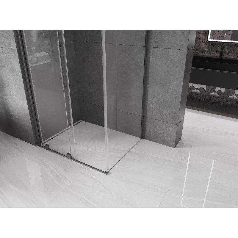 Mexen Velar cabina doccia scorrevole 130 x 90 cm, trasparente, canna di fucile - 871-130-090-01-95