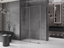 Mexen Velar sliding shower enclosure 140 x 70 cm, transparent, gun metal - 871-140-070-01-95