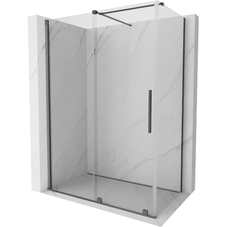 Mexen Velar cabine de douche coulissante 140 x 70 cm, transparent, métal pistolet - 871-140-070-01-95