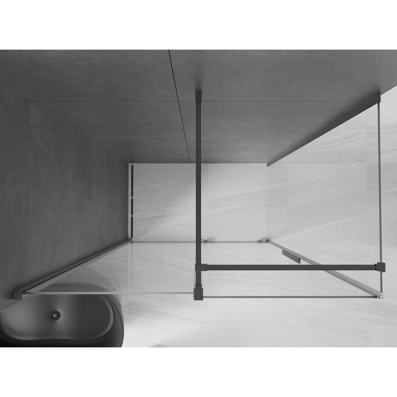 Mexen Velar cabine de duche deslizante 150 x 75 cm, transparente, metal preto - 871-150-075-01-95