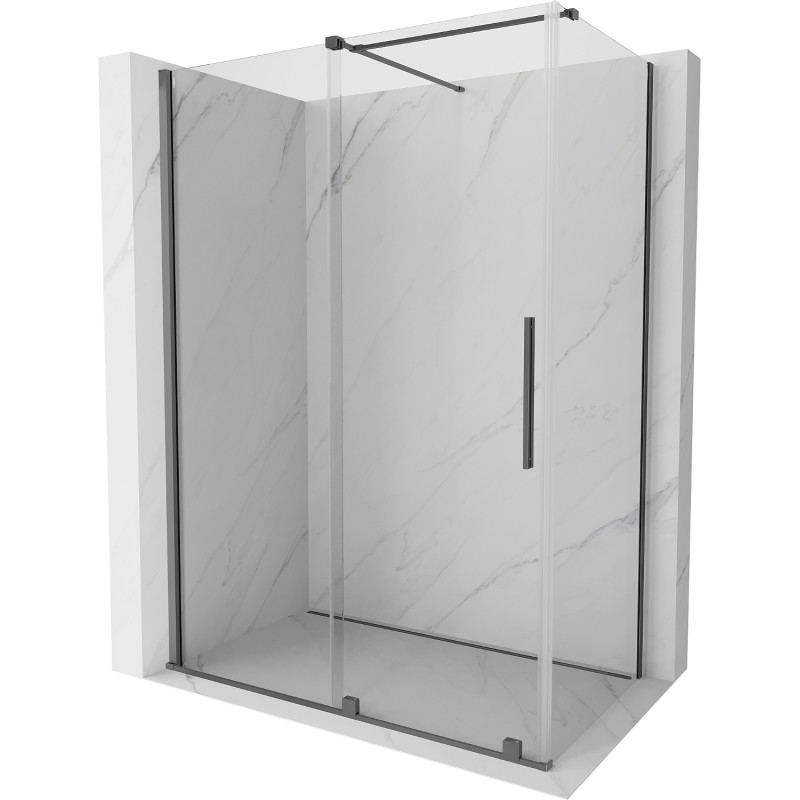 Mexen Velar klizna tuš kabina 160 x 100 cm, prozirna, gun metal - 871-160-100-01-95