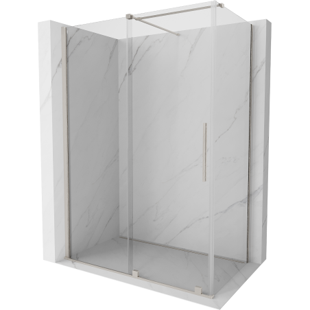 Mexen Velar Sliding Shower Enclosure 160 x 100 cm, Transparent, Brushed Nickel - 871-160-100-01-97