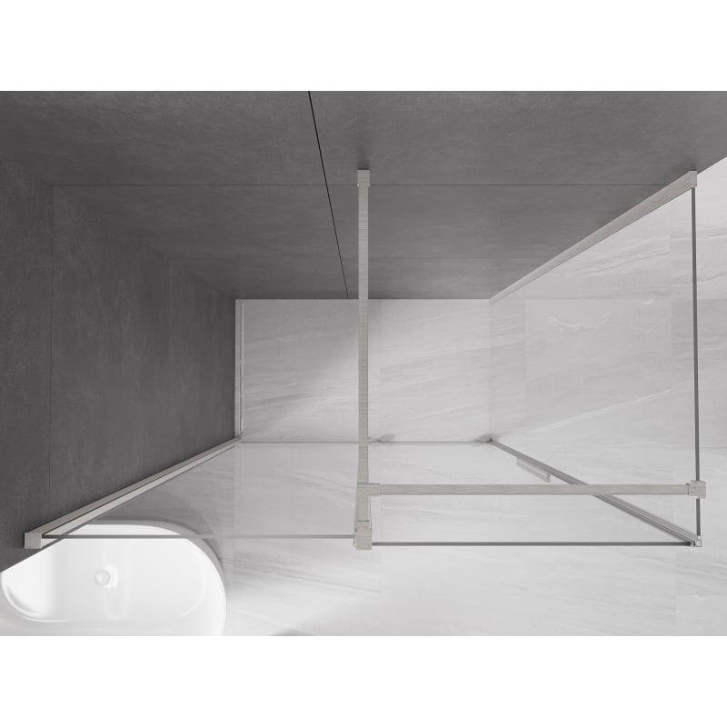 Mexen Velar sliding shower cabin 160 x 80 cm, transparent, brushed nickel - 871-160-080-01-97