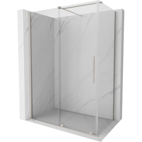 Mexen Velar cabine de douche coulissante 140 x 75 cm, transparent, nickel brossé - 871-140-075-01-97