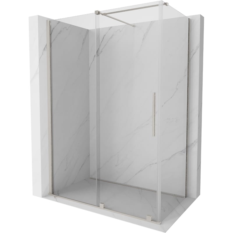 Mexen Velar lükand dušikabiin 140 x 80 cm, läbipaistev, harjatud nikkel - 871-140-080-01-97