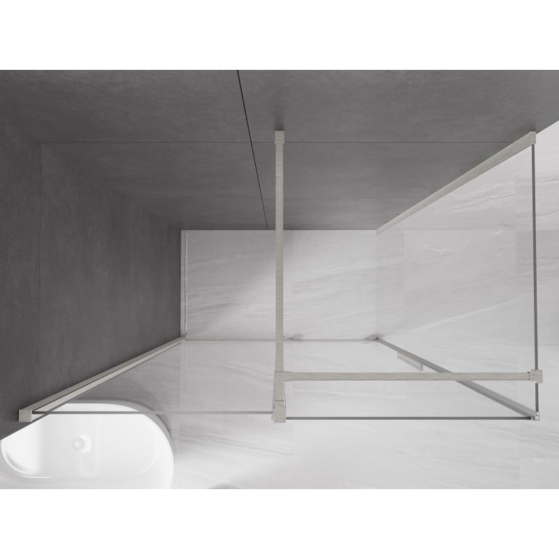 Mexen Velar cabina doccia scorrevole 140 x 75 cm, trasparente, nichel spazzolato - 871-140-075-01-97