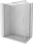 Mexen Velar sliding shower cabin 140 x 85 cm, transparent, brushed nickel - 871-140-085-01-97