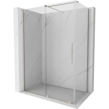 Mexen Velar Duschkabine verstellbar, 150 x 75 cm, transparent, gebürsteter Nickel - 871-150-075-01-97