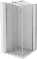 Mexen Velar Duschkabine verschiebbar 90 x 90 cm, transparent, gebürsteter Nickel - 871-090-090-01-97