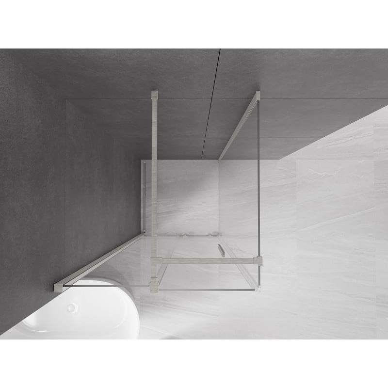 Mexen Velar sliding shower enclosure 90 x 90 cm, transparent, brushed nickel - 871-090-090-01-97