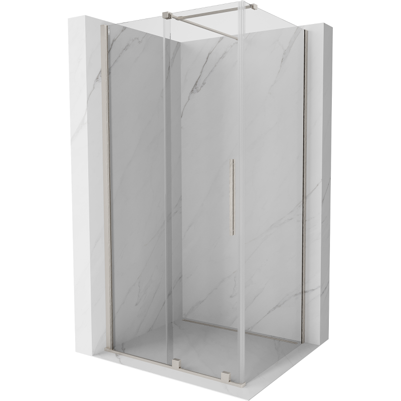Mexen Velar Sliding Shower Enclosure 100 x 80 cm, Transparent, Brushed Nickel - 871-100-080-01-97