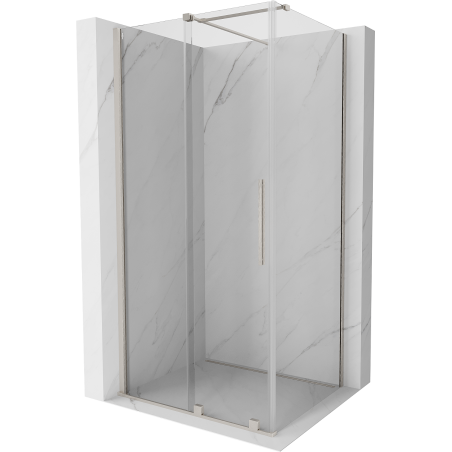 Mexen Velar cabine de douche coulissante 120 x 90 cm, transparent, nickel brossé - 871-120-090-01-97