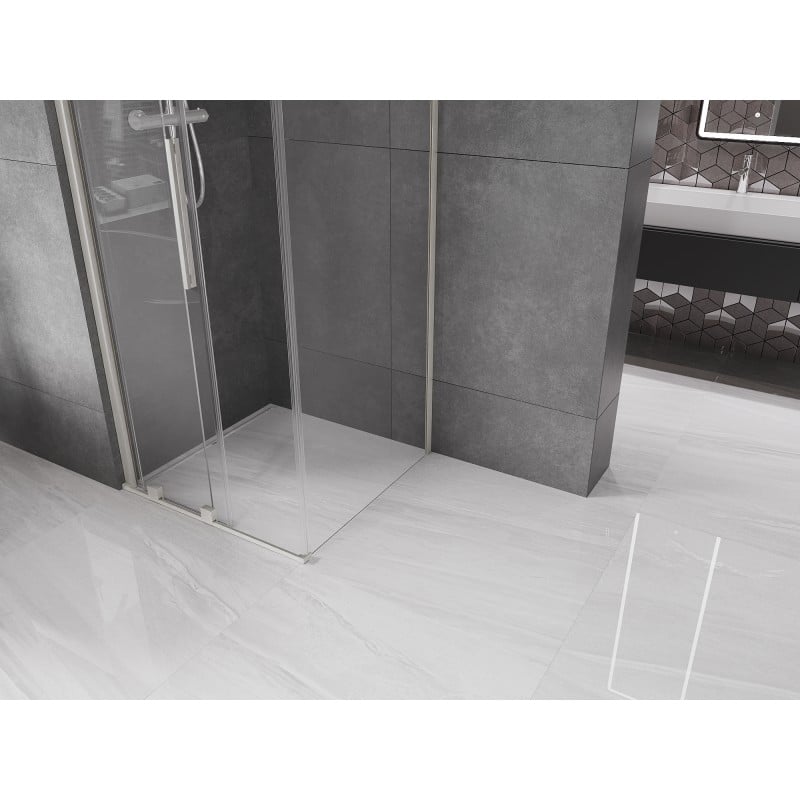 Mexen Velar cabine de douche coulissante 120 x 120 cm, transparent, nickel brossé - 871-120-120-01-97