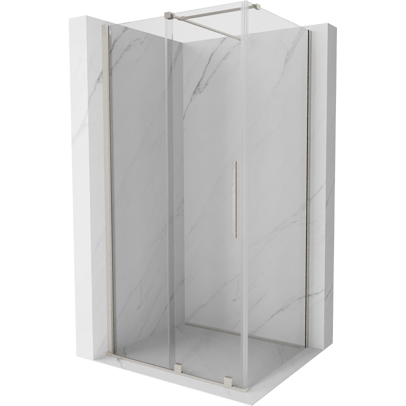 Mexen Velar klizna tuš-kabina 130 x 90 cm, prozirna, brušeni nikal - 871-130-090-01-97