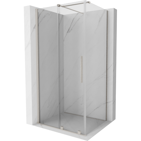 Mexen Velar klizna tuš-kabina 130 x 90 cm, prozirna, brušeni nikal - 871-130-090-01-97